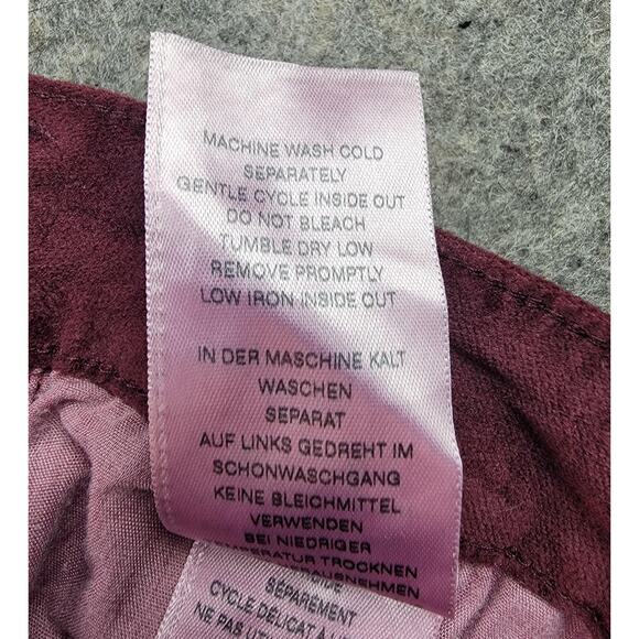 True Religion Jeans Womens 27 Burgundy Jennie Midrise Velveteen Skinny Stretch - Picture 6 of 16